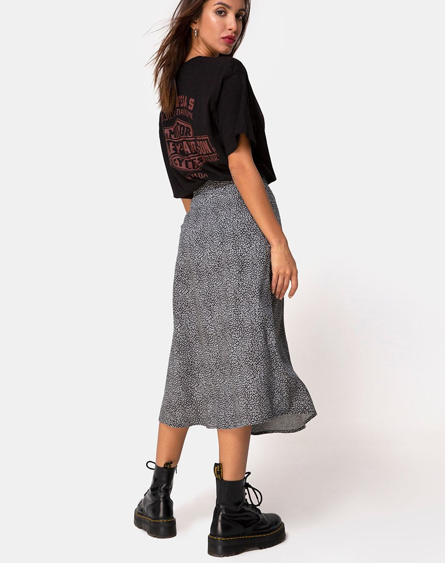 Imagen de la falda Saika Midi en leopardo gris