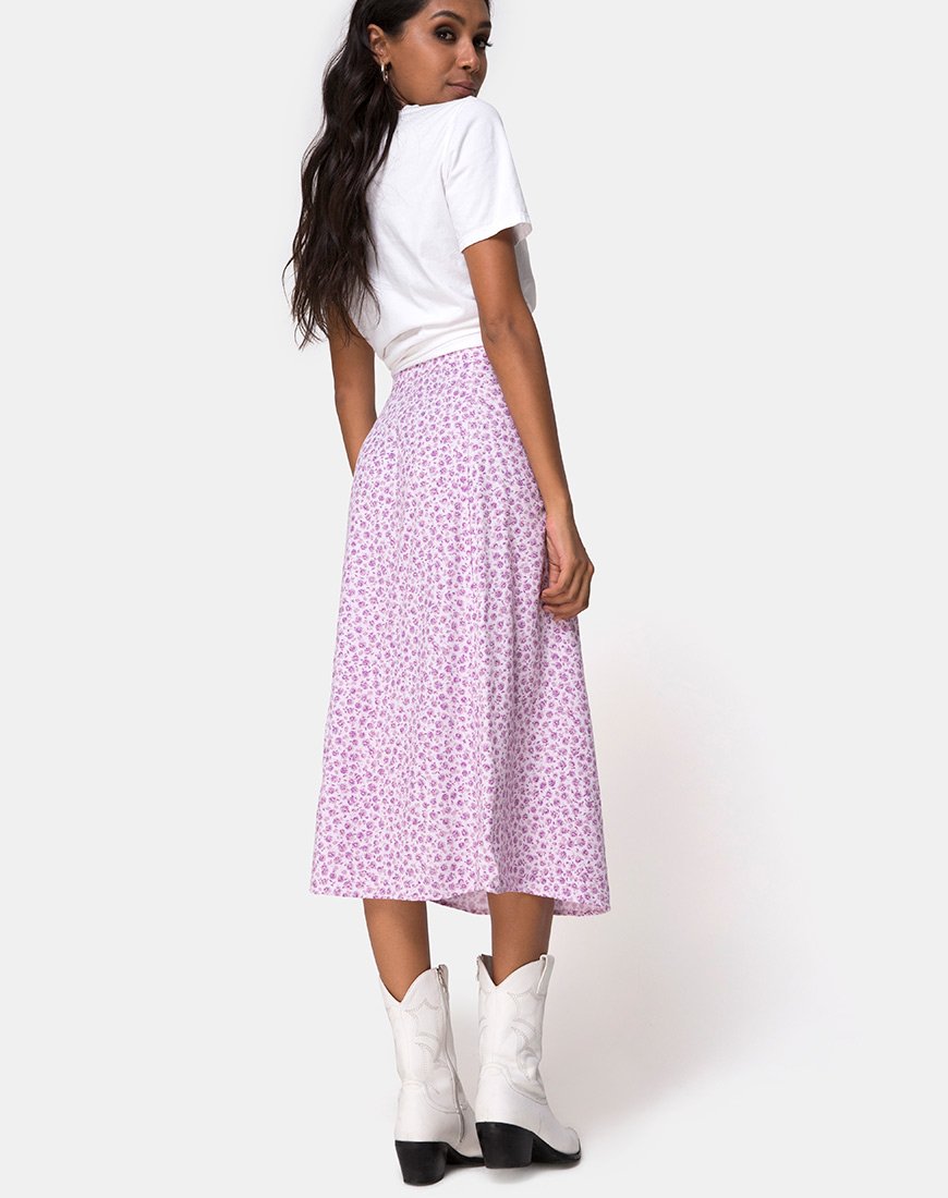 Imagen de Saika Falda Midi en Ditsy Rose Lila