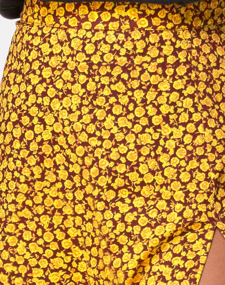 Imagen de la falda Saika Midi en Ditsy Rose Marigold