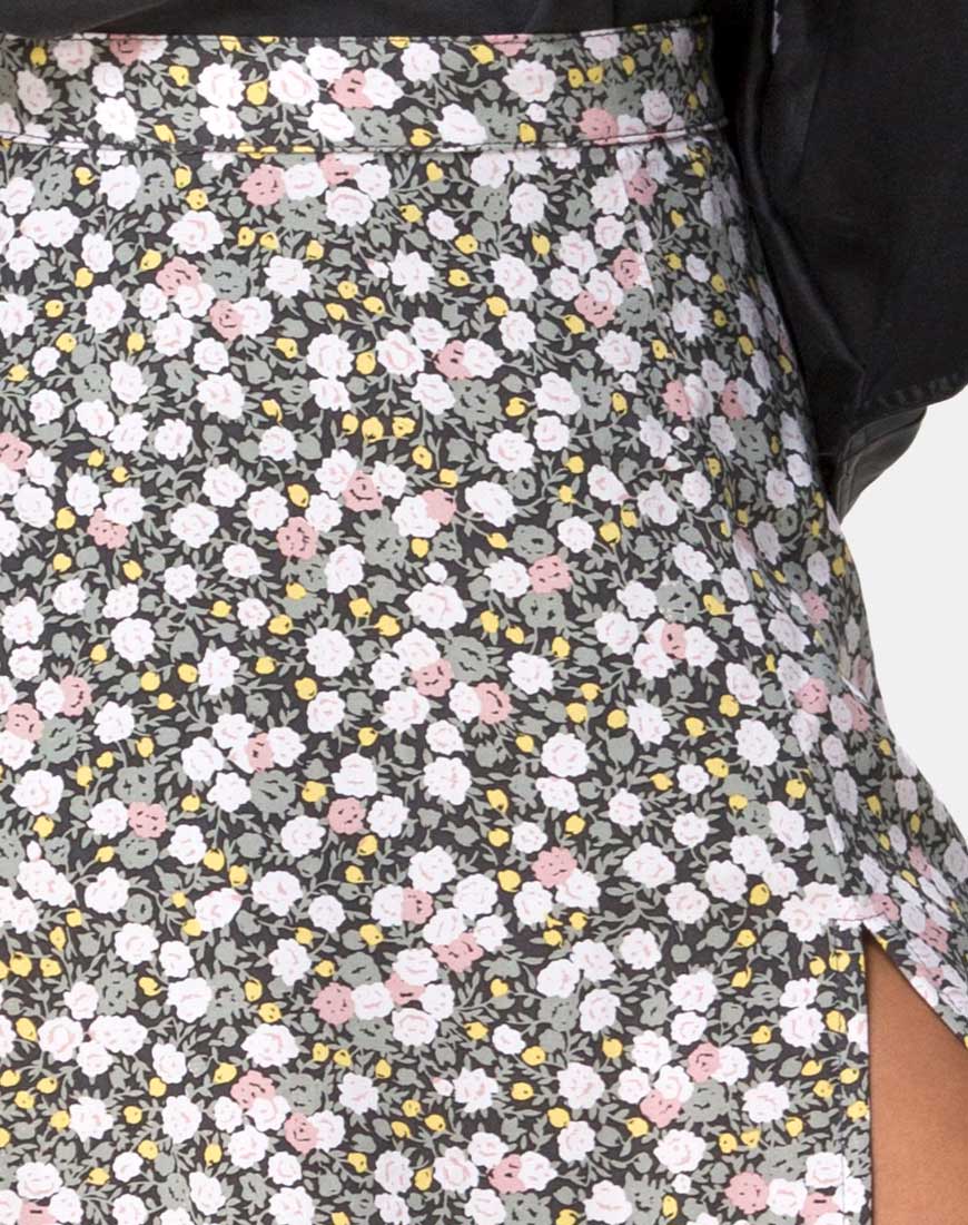 Imagen de Saika Midi Skirt in Floral Field Olive