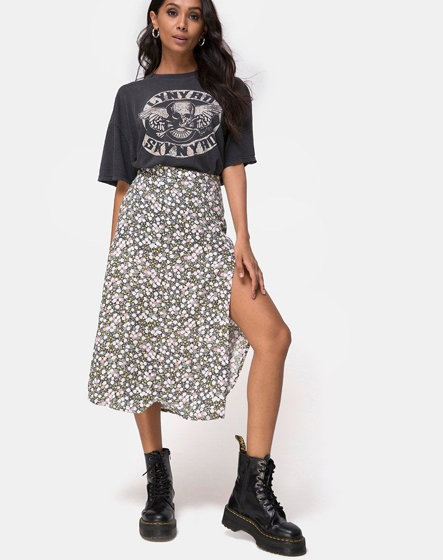Imagen de Saika Midi Skirt in Floral Field Olive