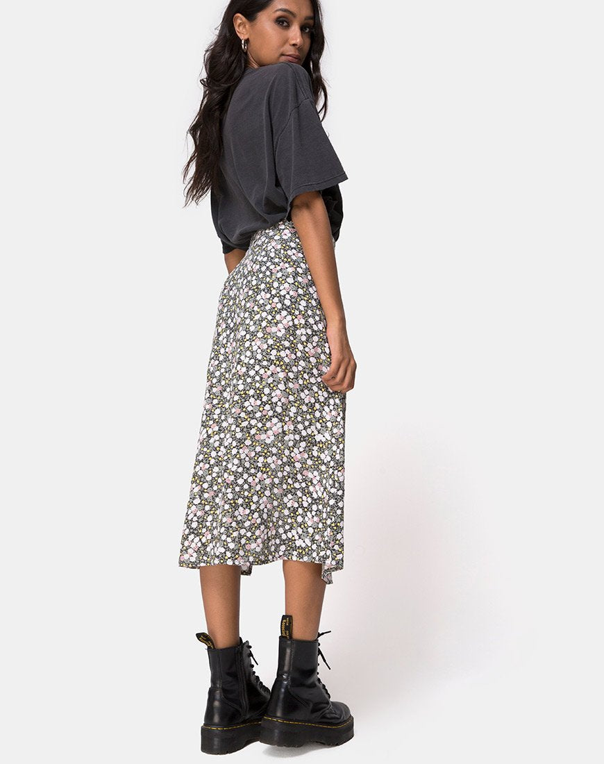 Imagen de Saika Midi Skirt in Floral Field Olive
