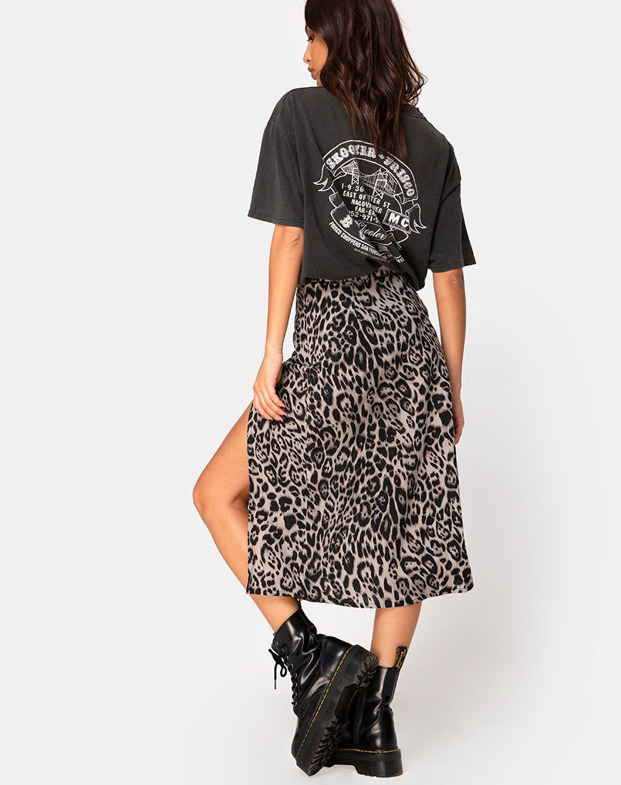 Imagen de Saika Falda Midi en Leopardo Gris