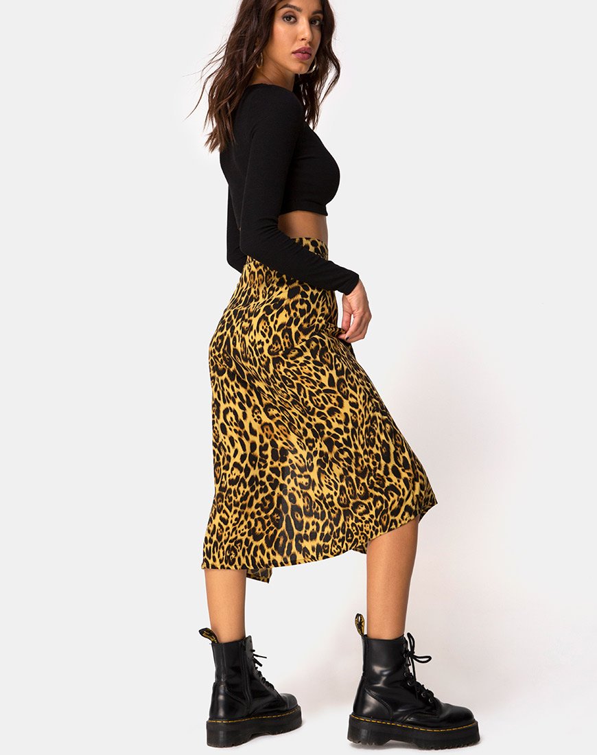 Imagen de la falda Saika Midi de leopardo