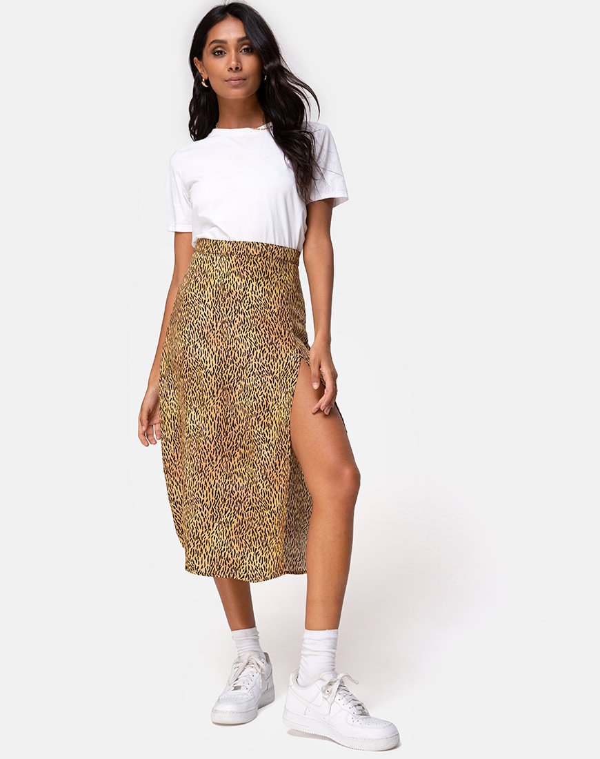 Falda Saika Midi en Mini Tiger Marrón