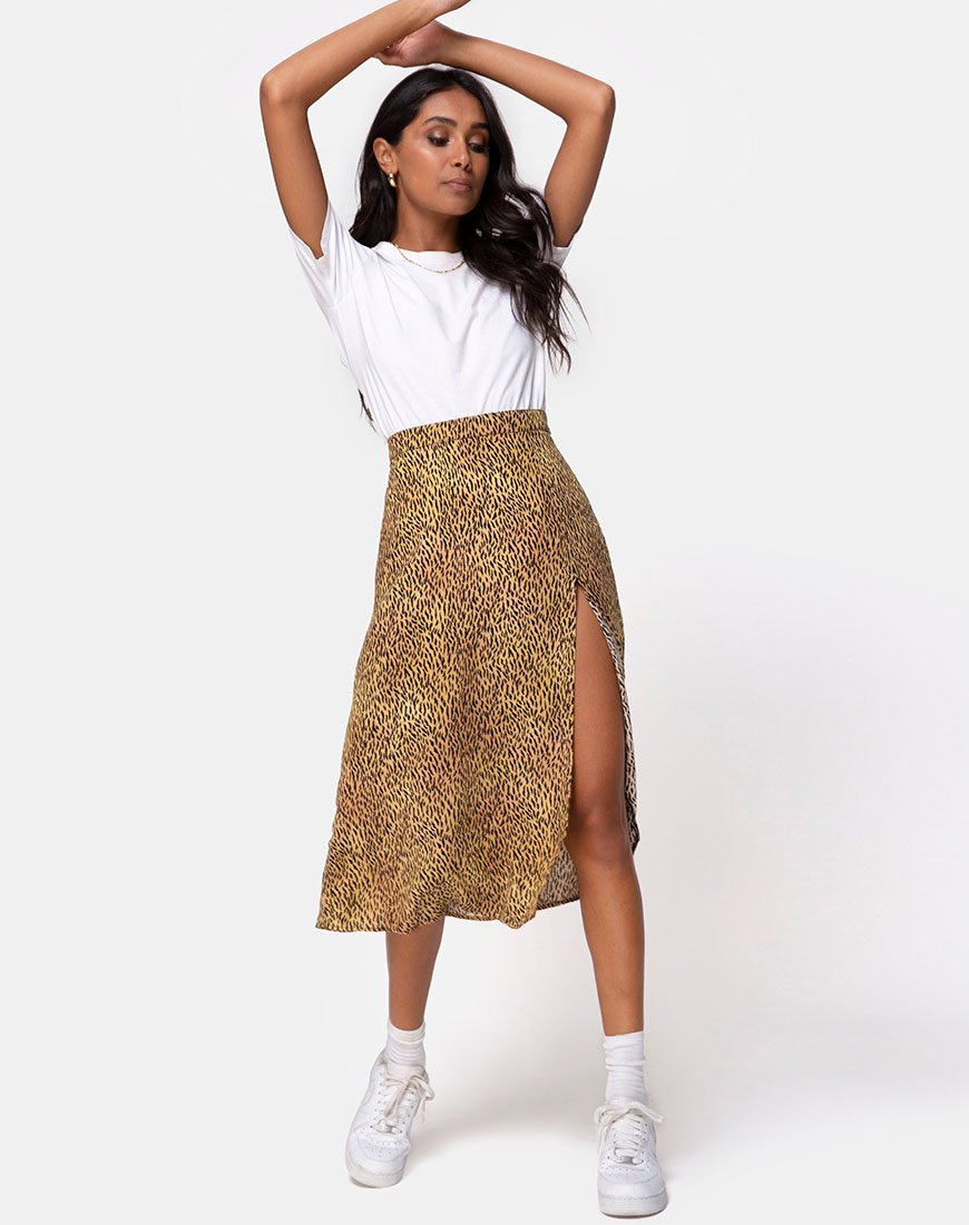 Falda Saika Midi en Mini Tiger Marrón