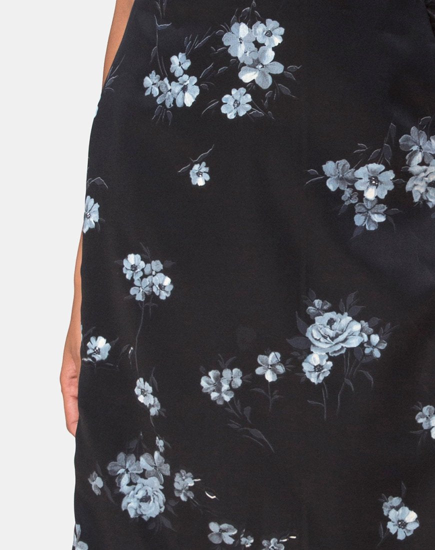 Imagen de Saika Falda Midi en Mono Flor Negra