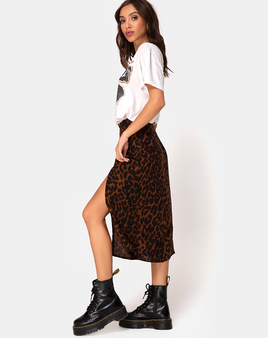 Falda Saika en Jaguar Oversize Marrón