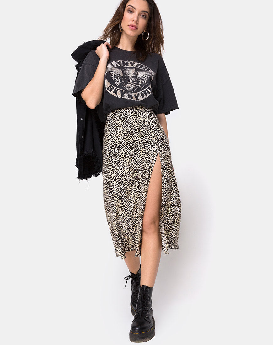 Imagen de Saika Falda Midi en Rar Leopardo Marrón