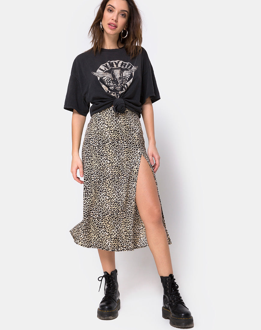 Imagen de Saika Falda Midi en Rar Leopardo Marrón