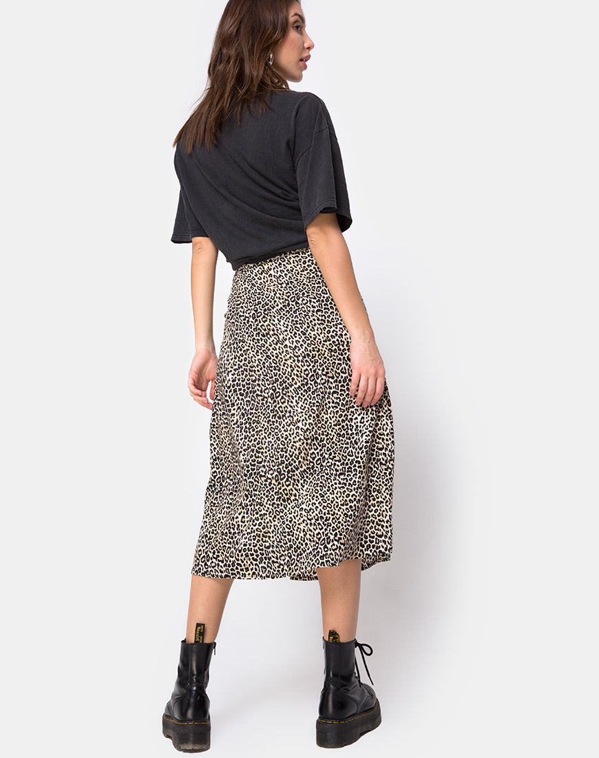 Imagen de Saika Falda Midi en Rar Leopardo Marrón