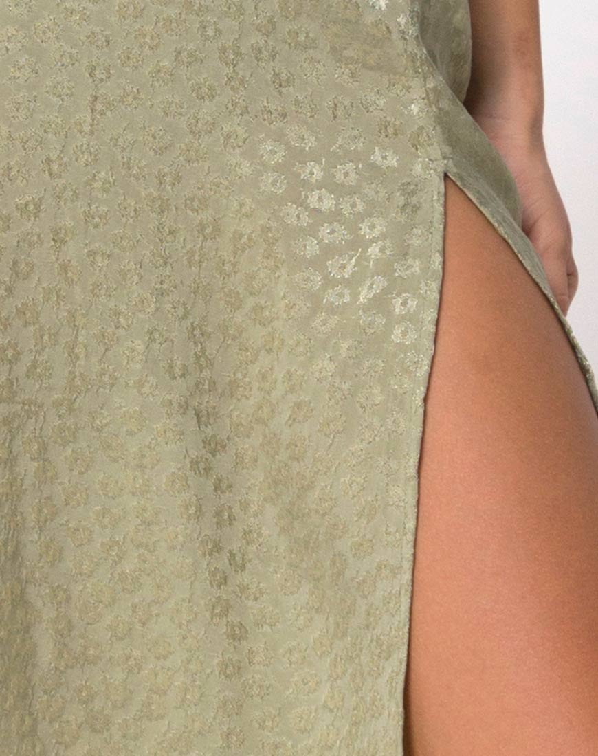 Imagen de Saika Falda midi de satén Ditsy Rose Sage