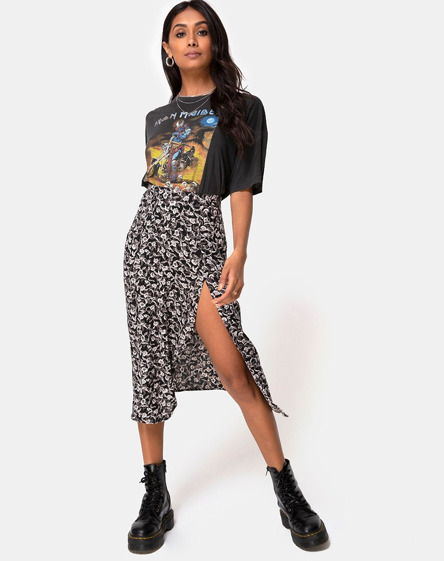 Imagen de Saika Falda Midi en Wild Tulip Negro