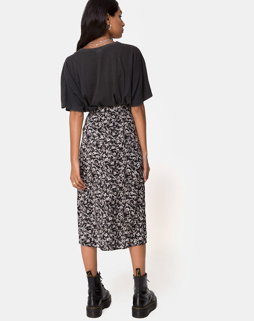 Imagen de Saika Falda Midi en Wild Tulip Negro