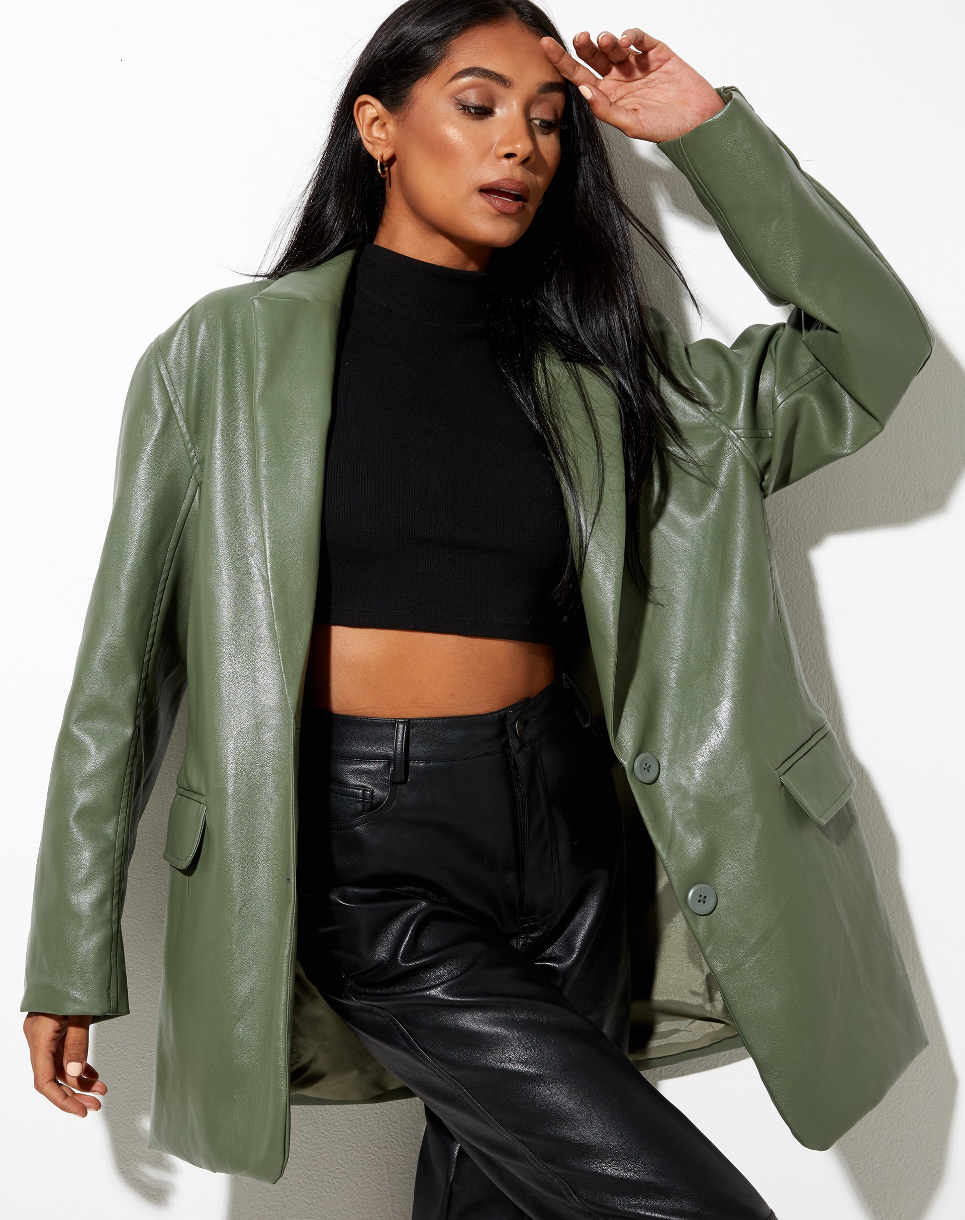 Imagen de Saken Blazer en verde Pu