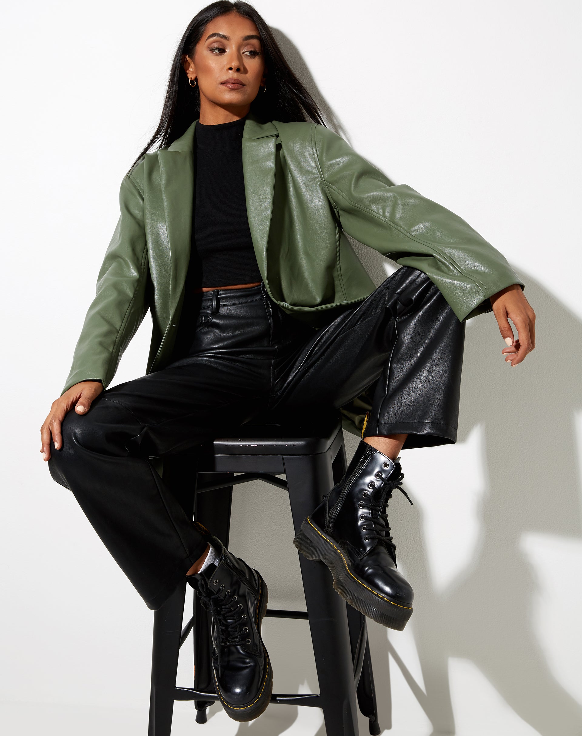 Imagen de Saken Blazer en verde Pu