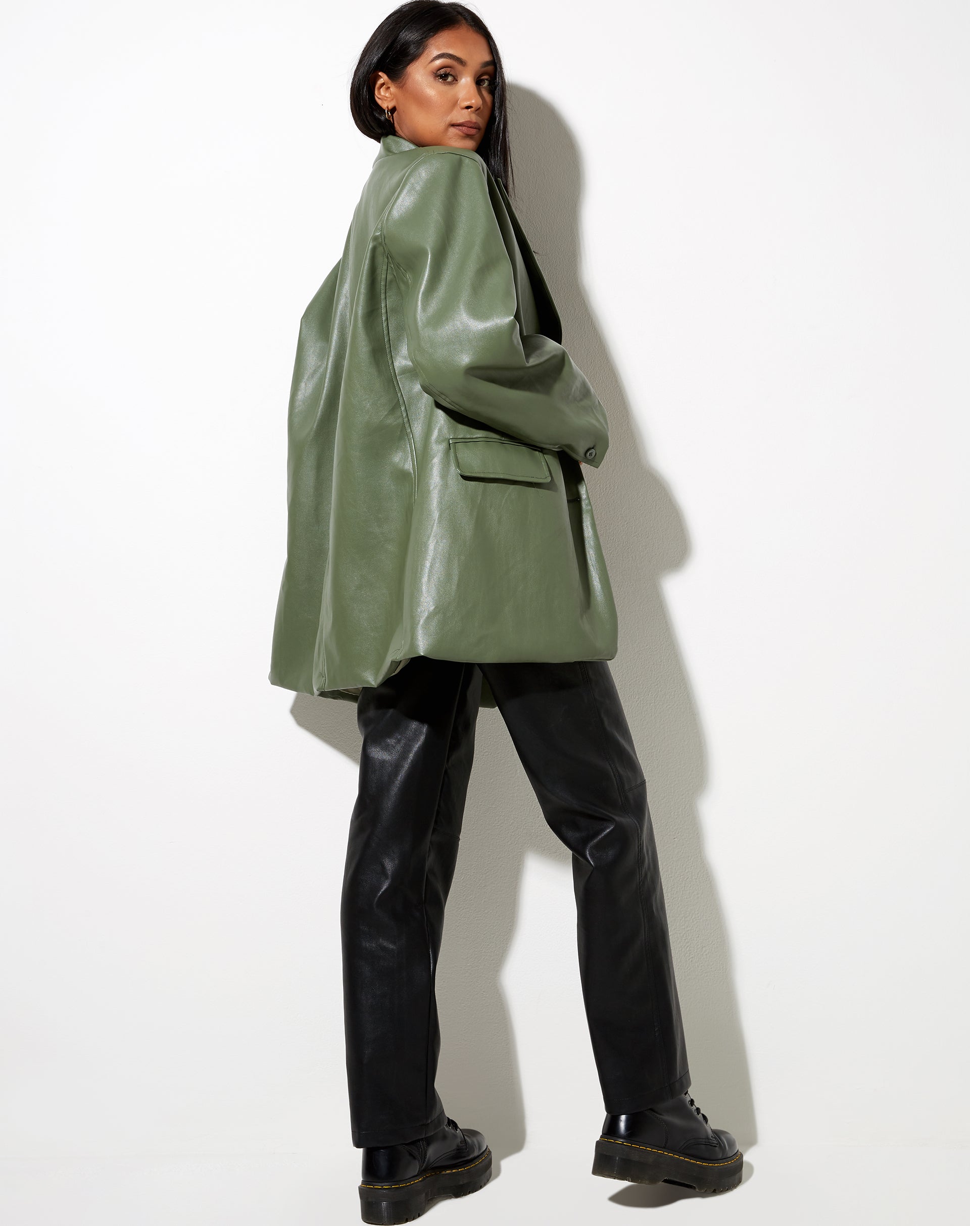 Imagen de Saken Blazer en verde Pu