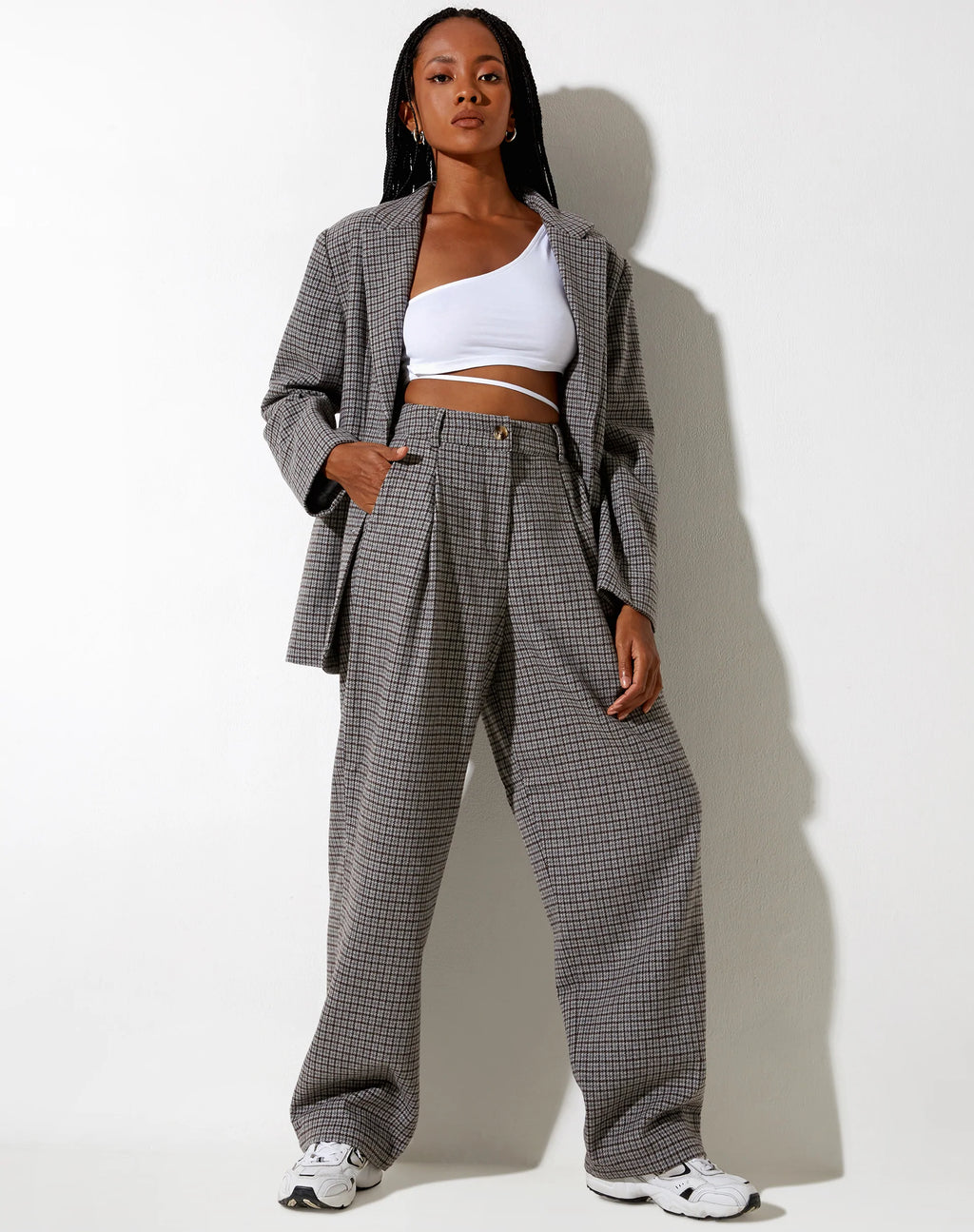 Pantalón Sakila de lana gris y negra