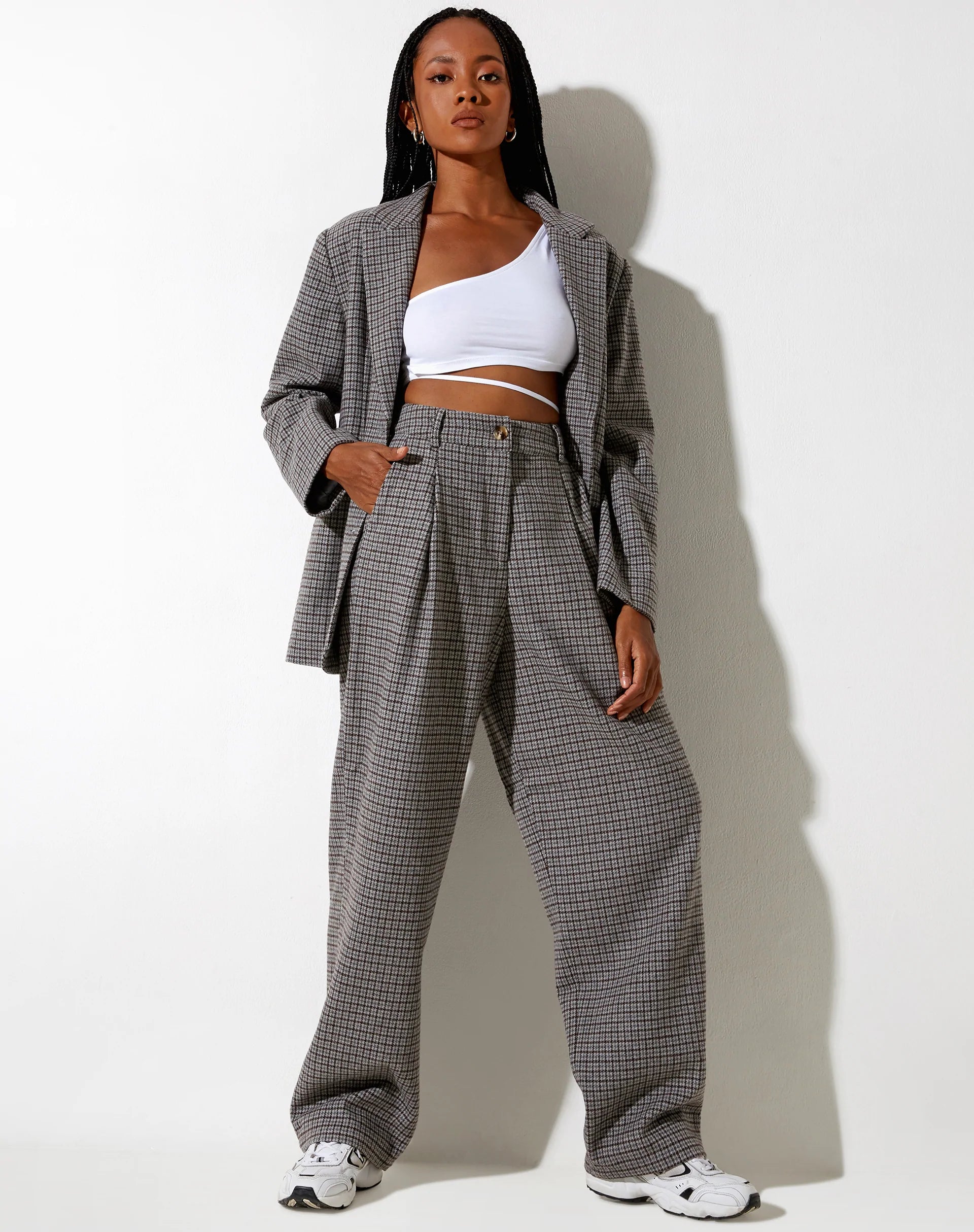 Imagen de Sakila Pantalones de lana Gris y Negro