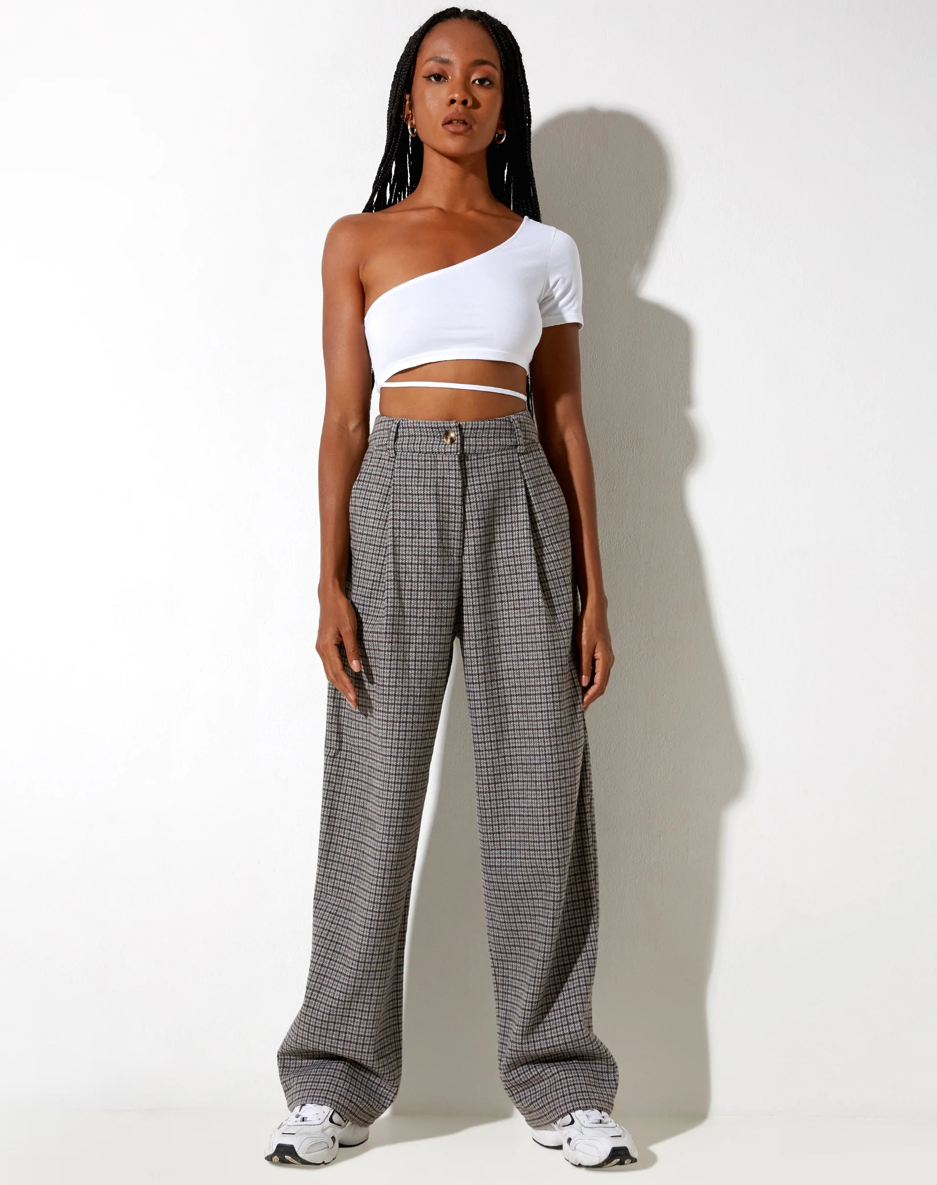 Imagen de Sakila Pantalones de lana Gris y Negro