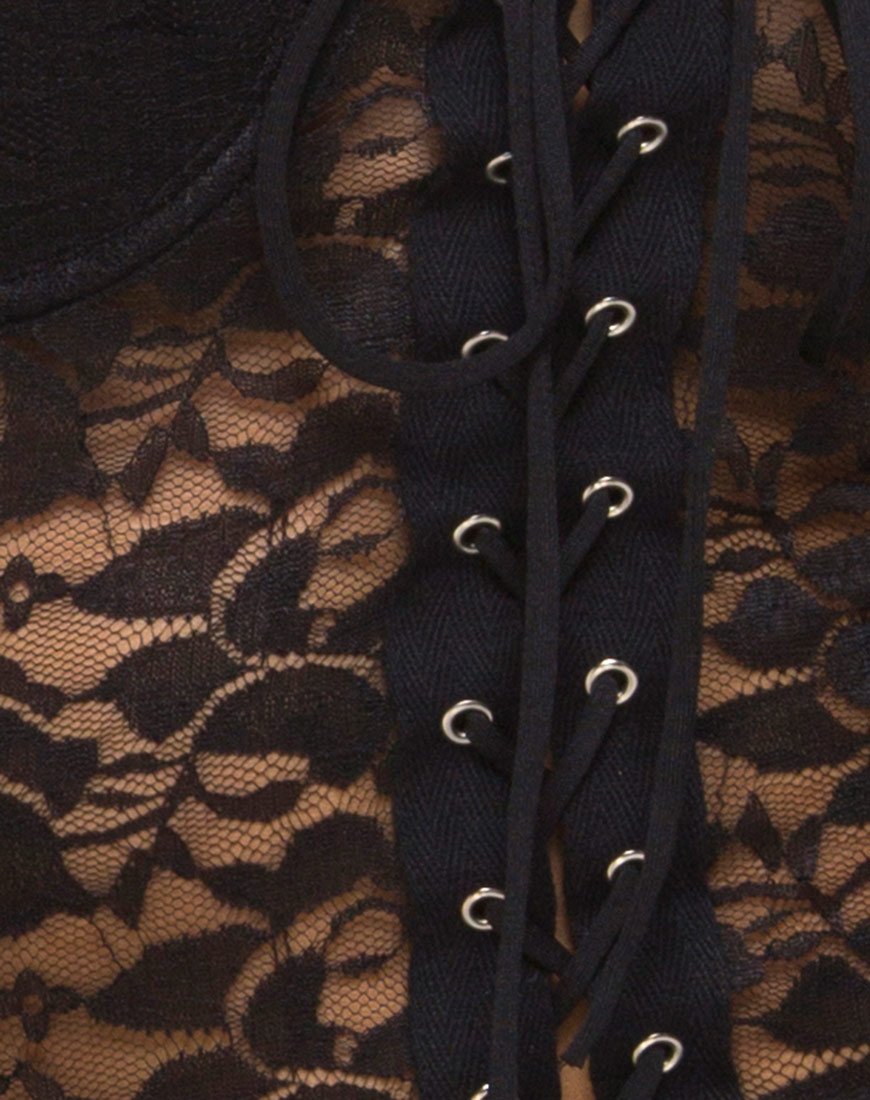 Imagen de Sakina Bodycon Dress in Lace Negro