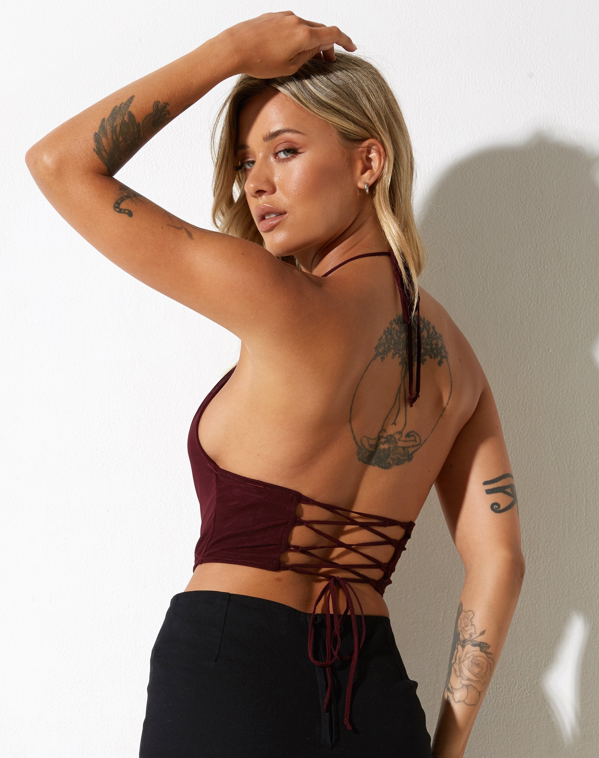 imagen de Salet Crop Top en Mesh Marrón