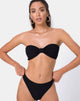 Imagen del sujetador de bikini Samara de canalé arrugado negro