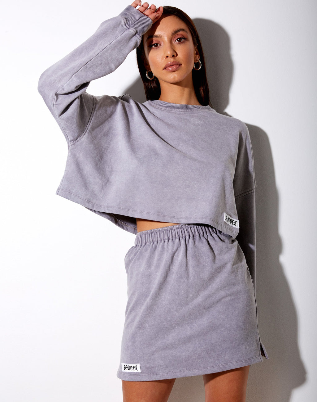 Fawly Crop Top en Gris Lavado 'Angel' Embro Label