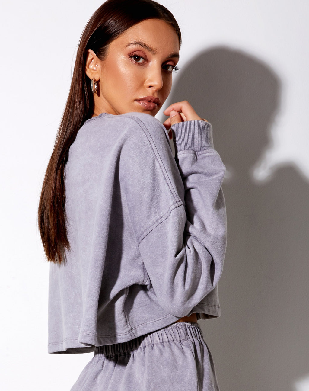 Fawly Crop Top en Gris Lavado 'Angel' Embro Label