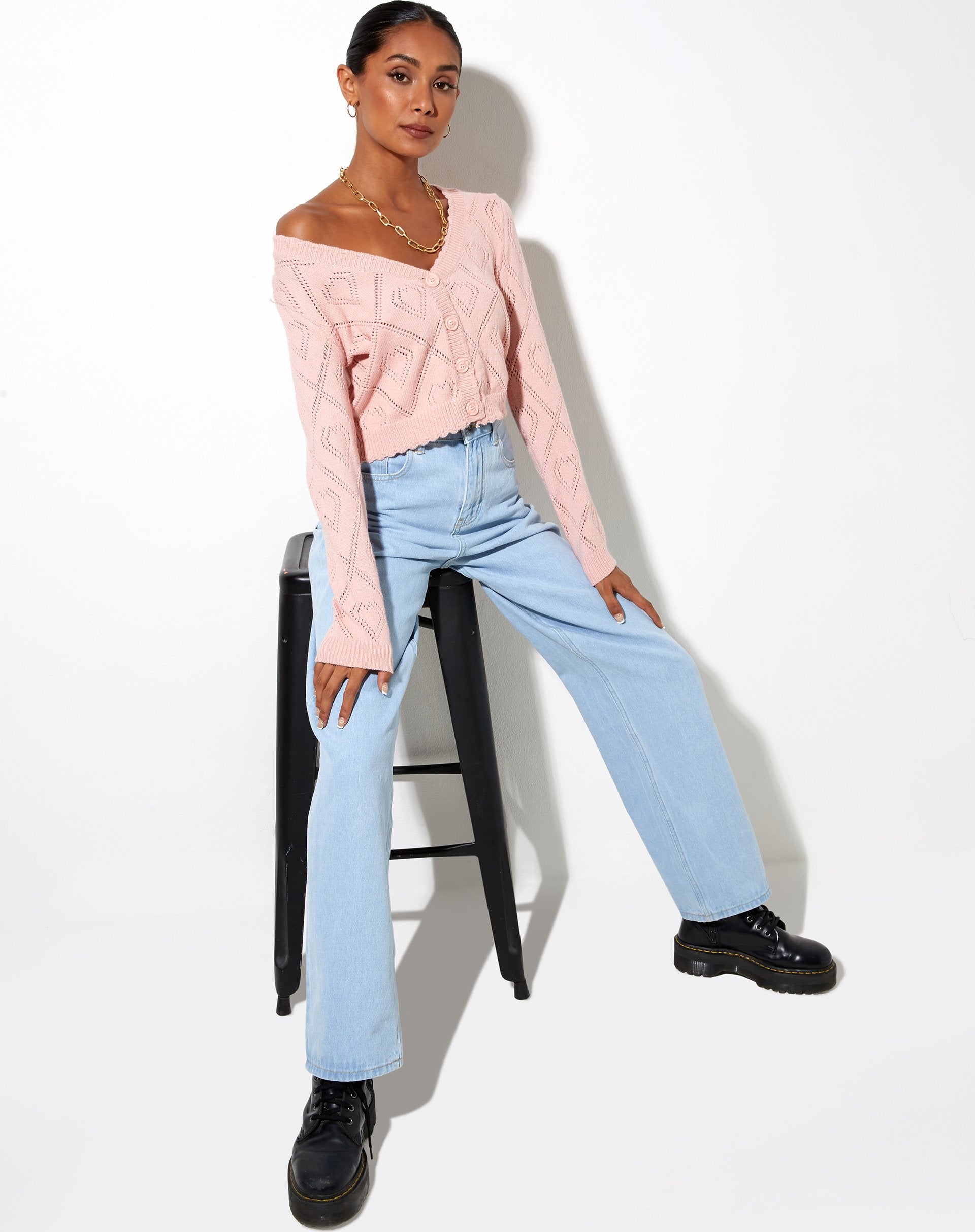 Imagen de Samo Cardigan en rosa diamante y corazón