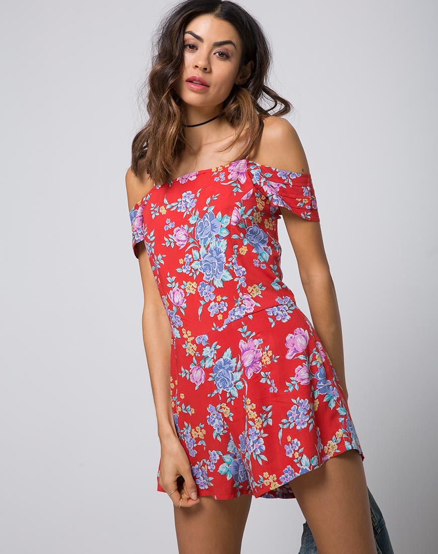 Mono con hombros fríos Samitta en Vintage Fleur