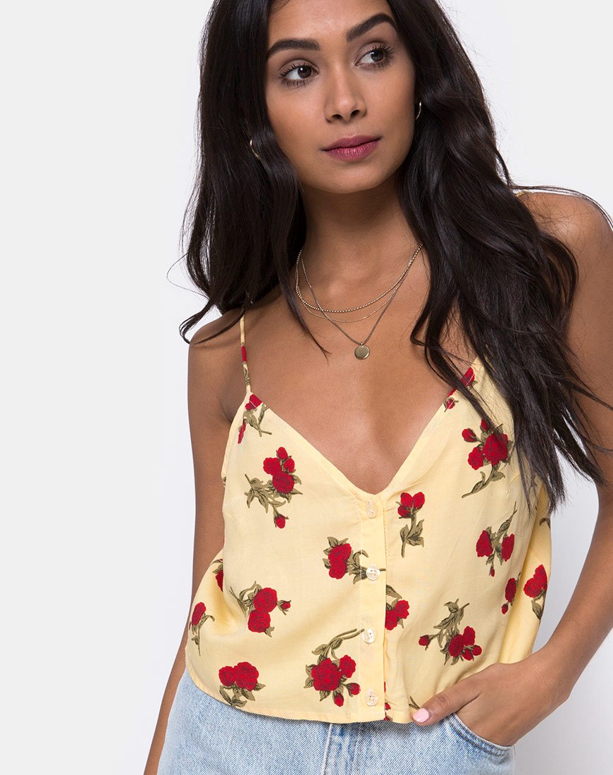 Camiseta Sanami Cami Top en Falling Rose Yellow