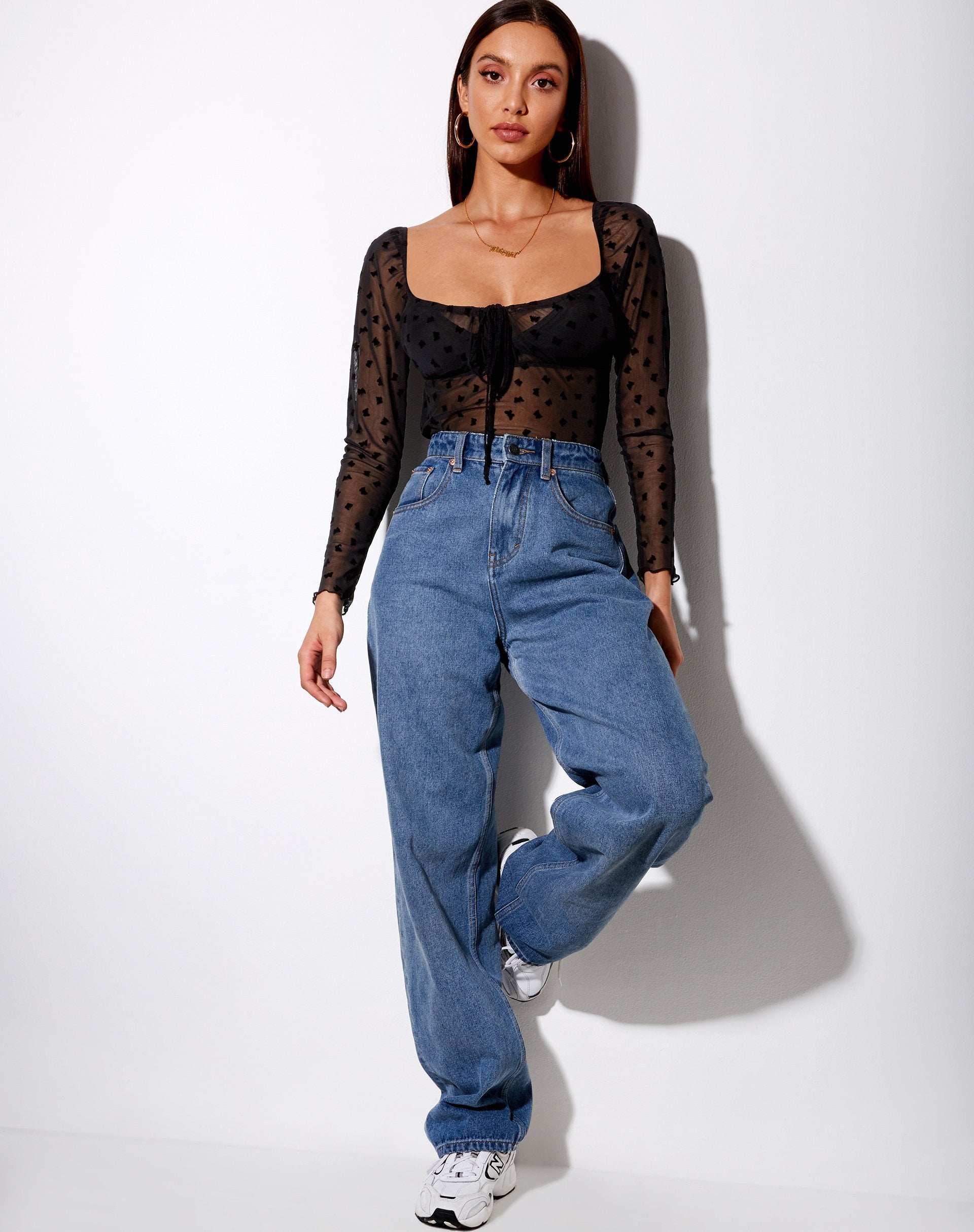 Imagen de Sanila Crop Top en negro Flock Flutterby