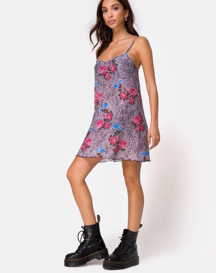 Imagen de Sanita Vestido en Red Estampado Rosa Selva