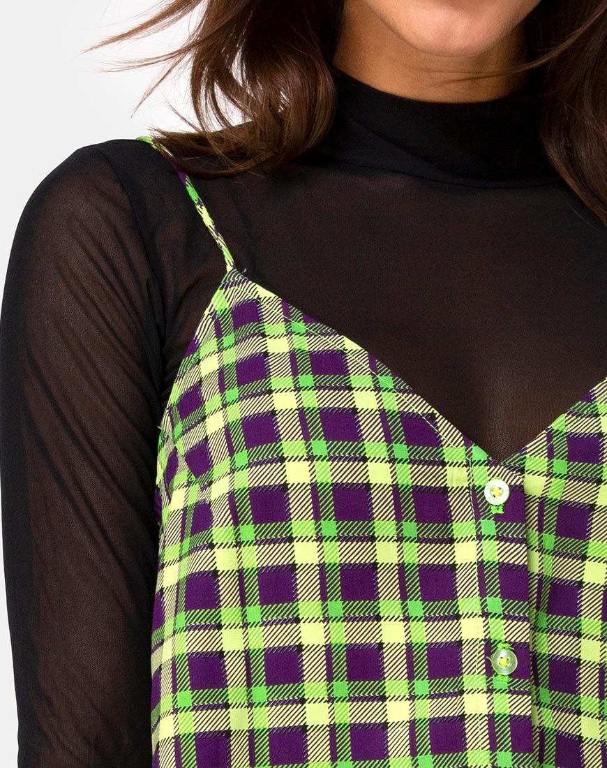 Imagen de Sanna Slip Dress in Green and Purple Check