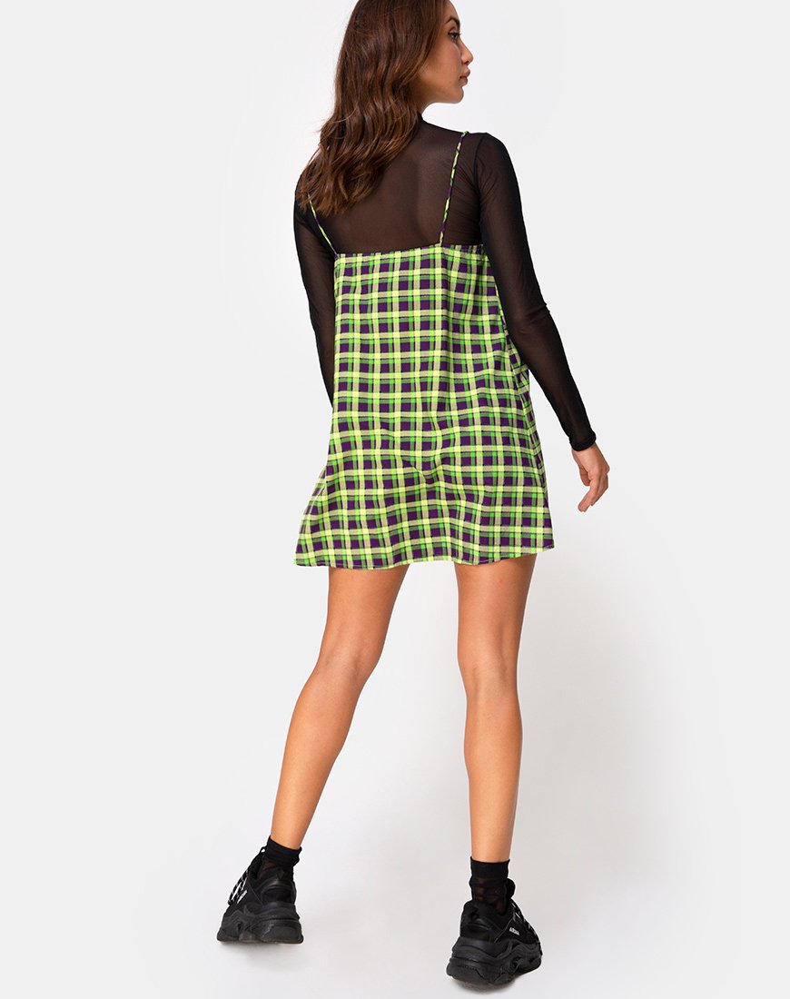 Imagen de Sanna Slip Dress in Green and Purple Check