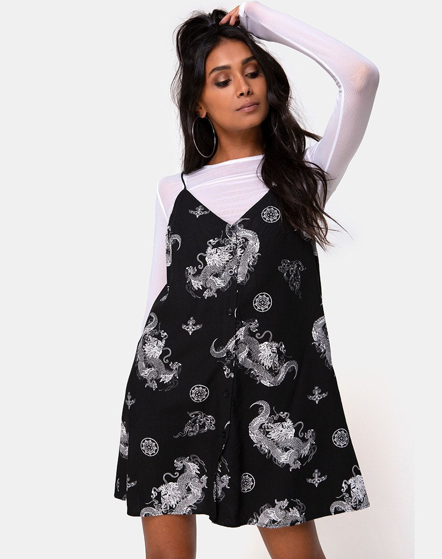 Imagen de Sanna Slip Dress in Dragon Negro