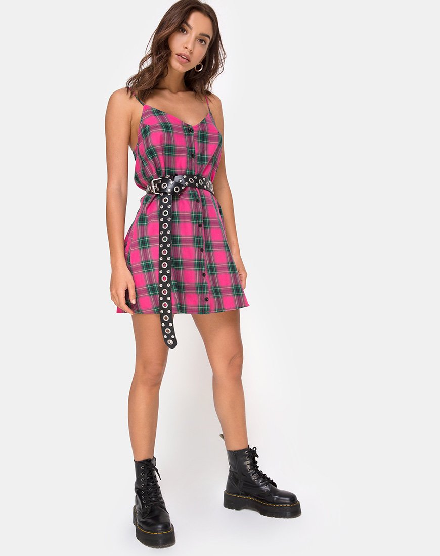 Imagen de Sanna Slip Dress in Pink and Green Check