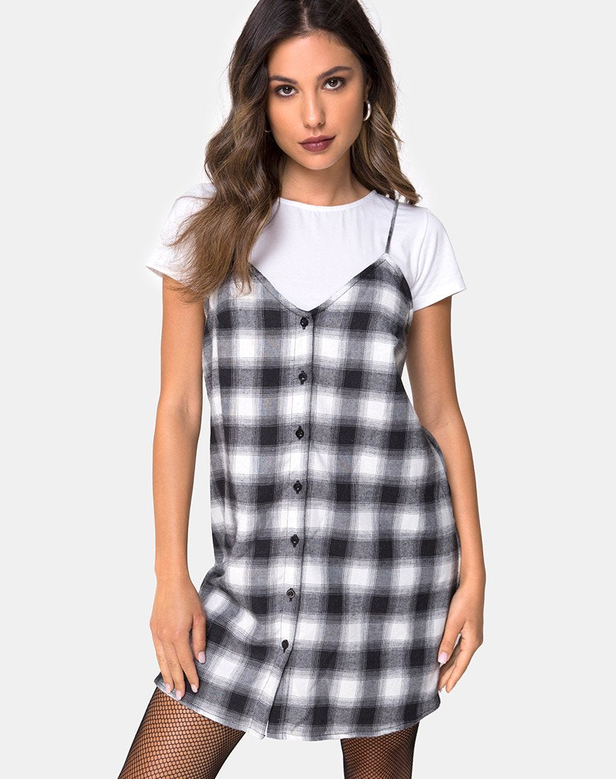 Vestido Sanna de cuadros negros y blancos