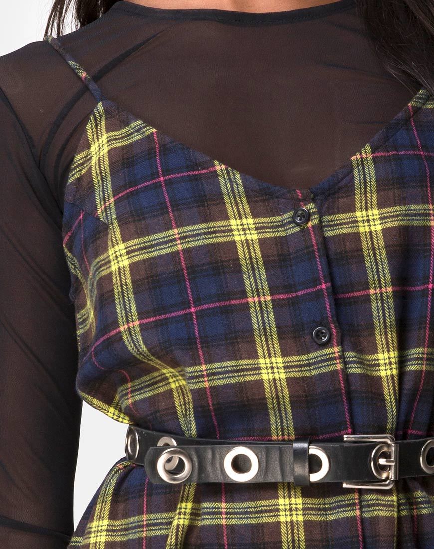 Imagen de Sanna Slip Dress in Plaid Brown Yellow Check