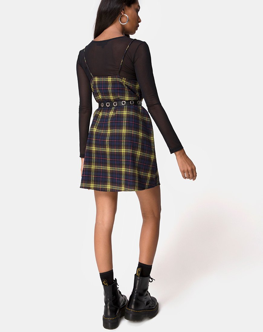 Imagen de Sanna Slip Dress in Plaid Brown Yellow Check