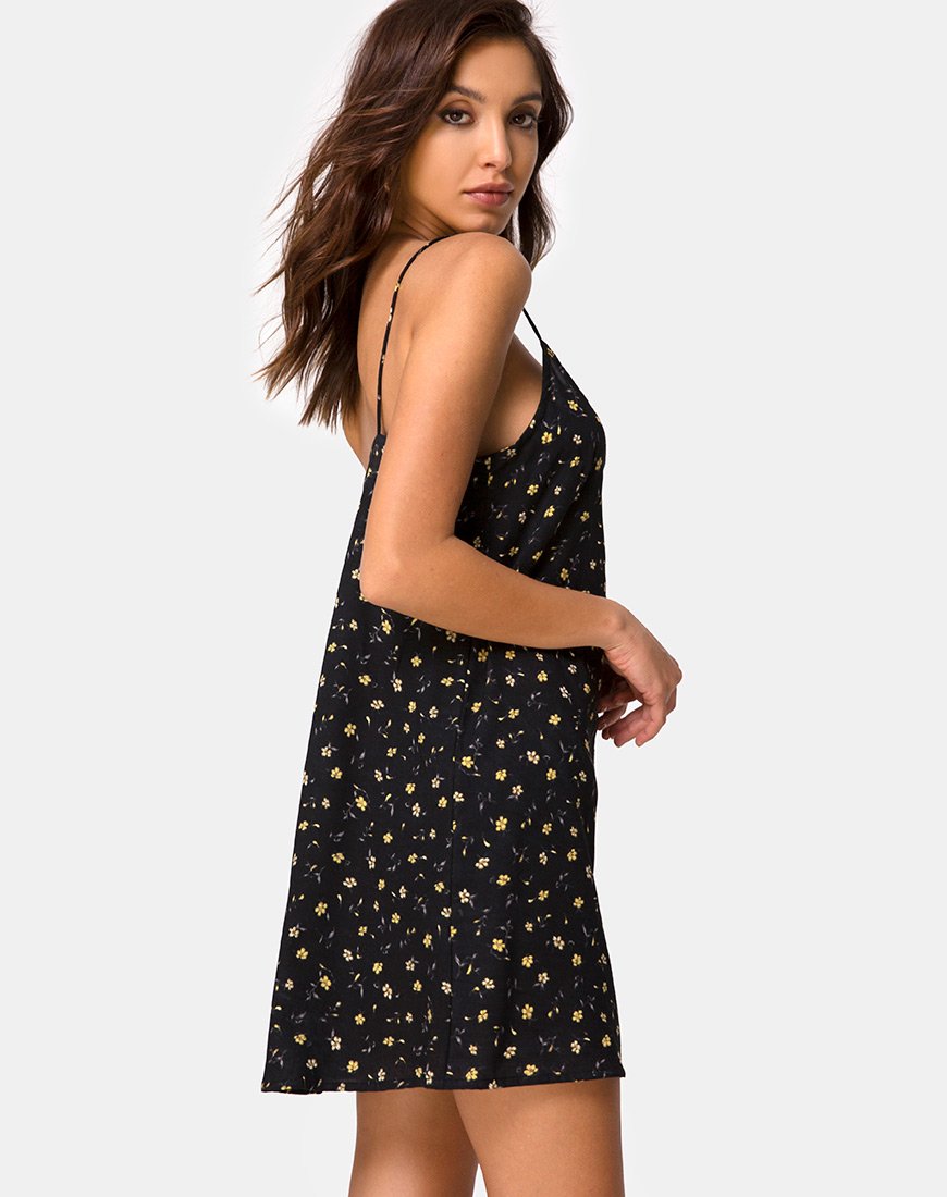 Vestido Sanna Slip Dress en Pretty Petal Negro