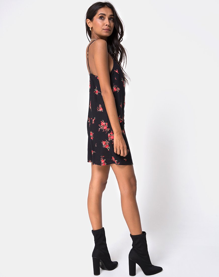 Imagen de Sanna Slip Dress en Soi Rose Negro y Rojo