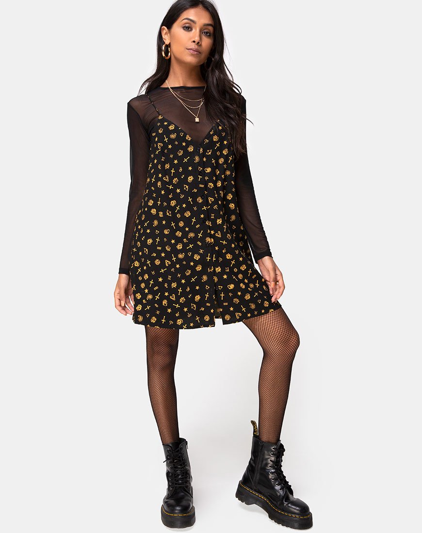 Imagen de Sanna Slip Dress in Mini Astro Negro
