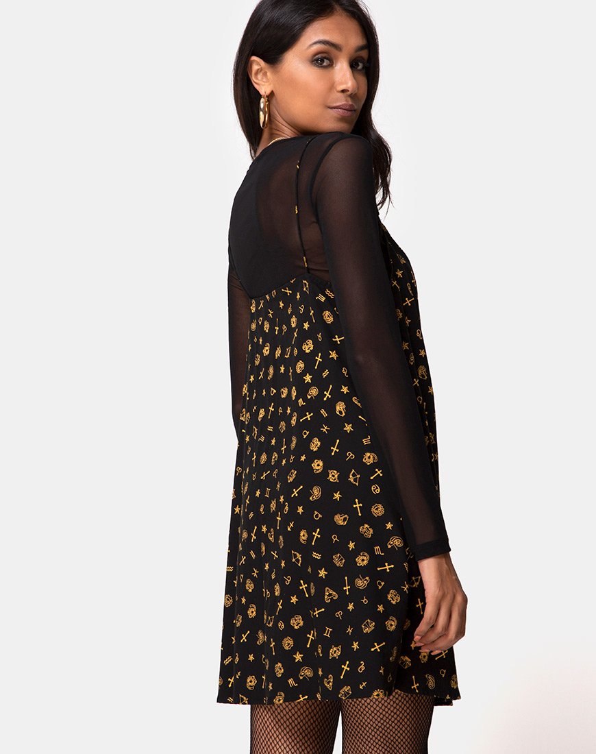 Sanna Slip Dress en Mini Astro Negro