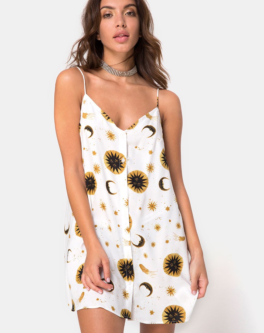Vestido Sanna en crema celeste