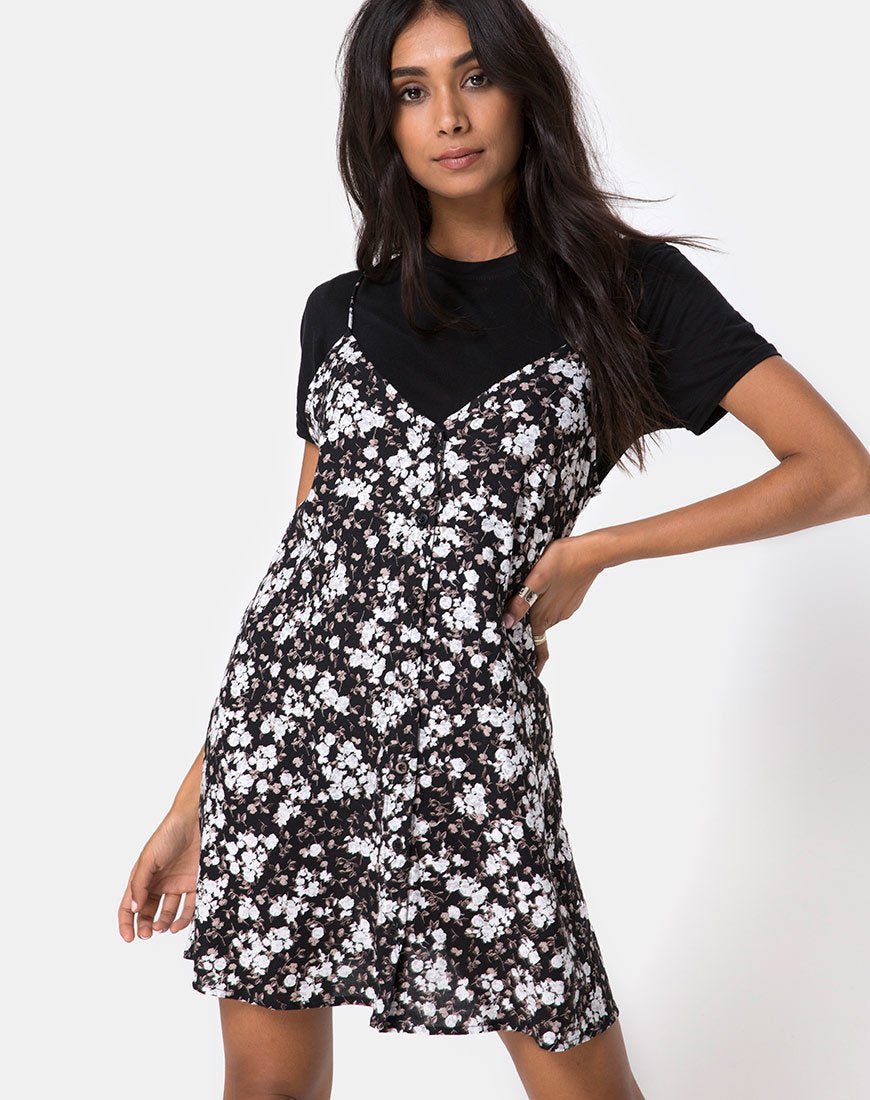 Vestido slip Sanna en flor silvestre oscuro