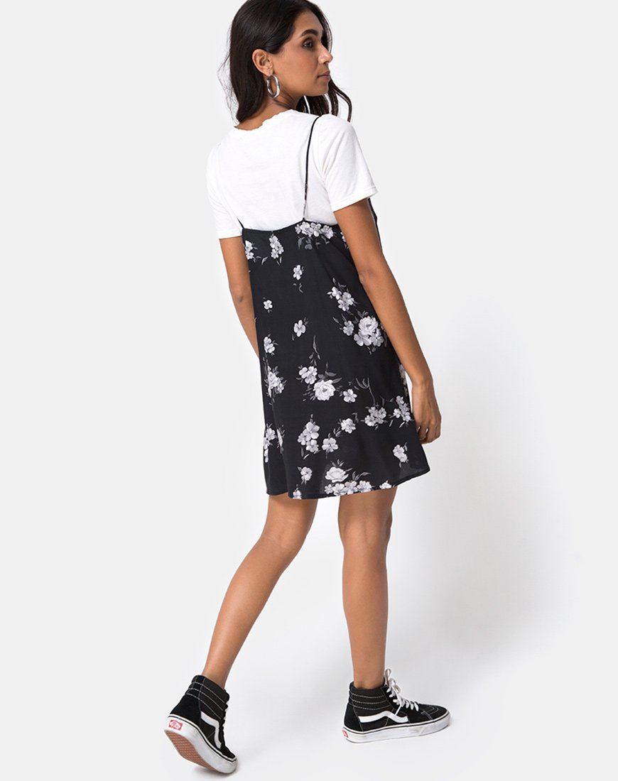 Imagen de Sanna Slip Dress in Mono Flower Negro