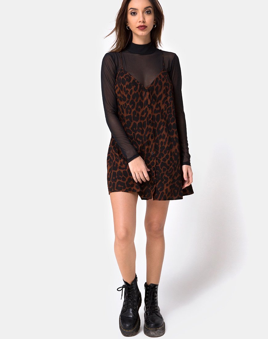 Imagen de Sanna Slip Dress in Oversize Jaguar Marrón