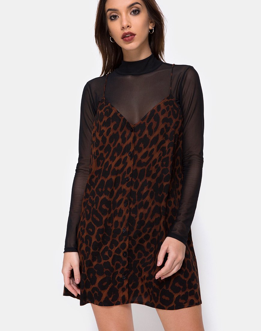 Sanna Slip Dress en Jaguar Oversize Marrón